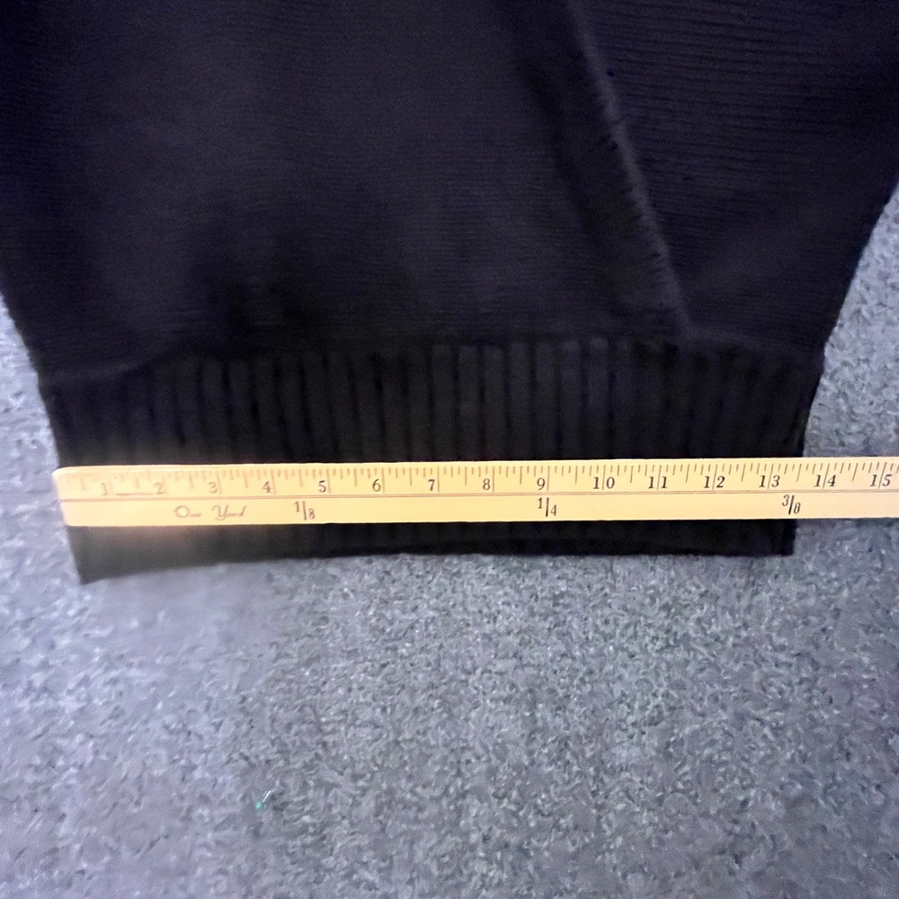 Vtg Moda Intl Black Chunky Knit Sweater Wrap Plunge M 90s Y2K Oversized Grunge - Picture 6 of 16